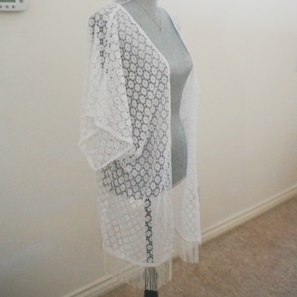 White Lace Swimsuit Coverup - Picture 2 of 8